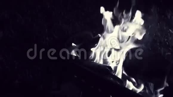 燃烧的火黑白相间慢镜头视频的预览图