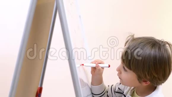 可爱的男孩绘画视频的预览图