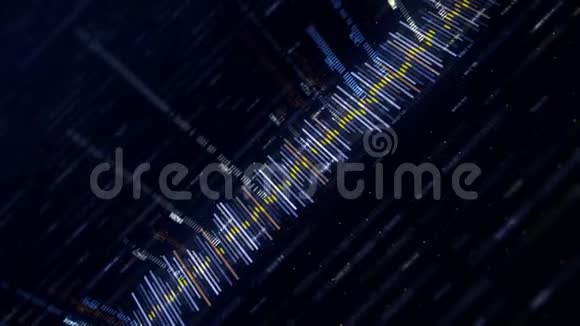 数字波形均衡器在工作过程中在黑色背景无缝环动画技术抽象视频的预览图