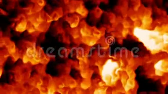 爆炸性燃烧的石油一股强大的火焰射向油井视频的预览图