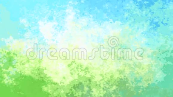 动画彩色彩色彩色彩色彩色彩色蓝色草地绿色视频的预览图
