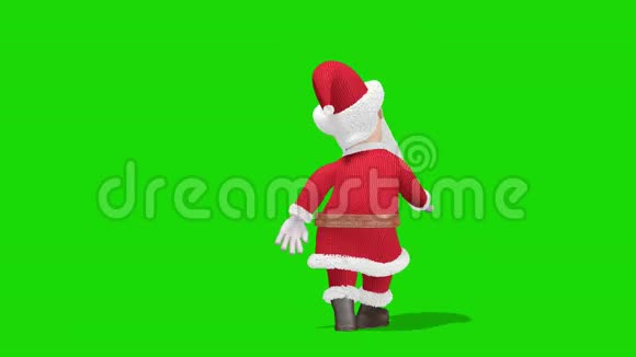 圣诞老人跳舞圣诞节和新年的概念在绿色屏幕上无缝环视频的预览图