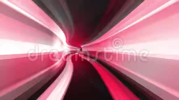 红色虚拟现实隧道中的抽象速度运动视频的预览图