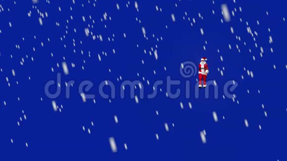 圣诞老人在雪地下散步3D绘制视频的预览图