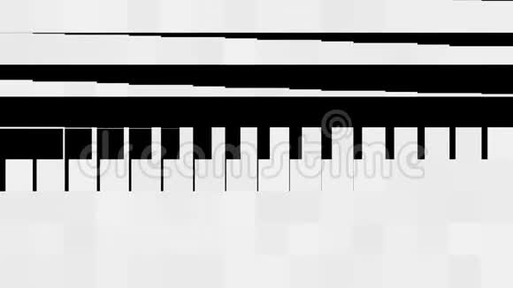 黑白抽象动画的几何图案出现和消失逐一在黑色背景上视频的预览图