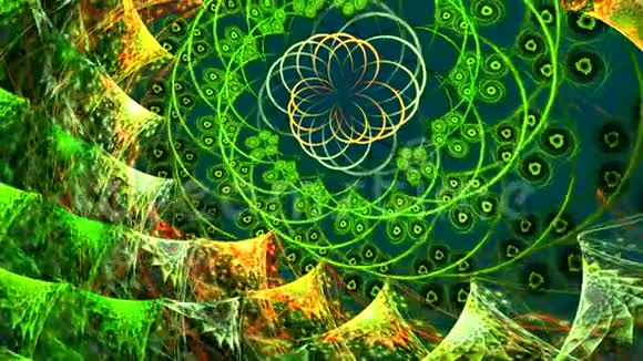 黑暗背景下的绿色螺旋图案视频的预览图