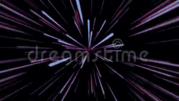 抽象宇宙背景4k蓝色和红色霓虹灯在运动中发光和线条循环动画视频的预览图