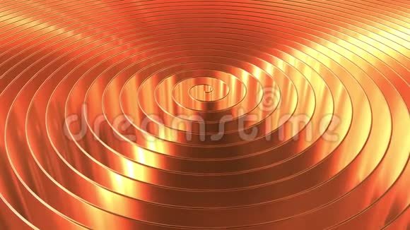 旋转闪亮的铜线圈循环三维动画视频的预览图