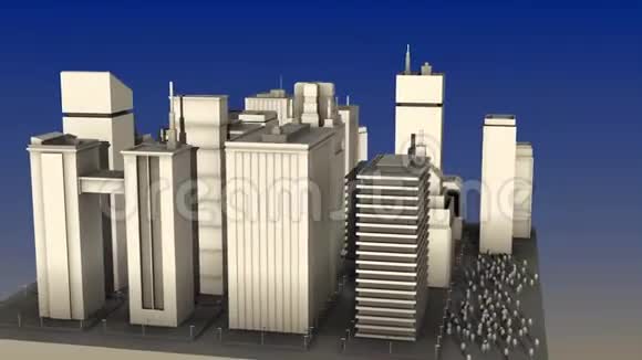 摘要城市三维布局动画高层现代城市的模型布局和景观现代图形模型视频的预览图
