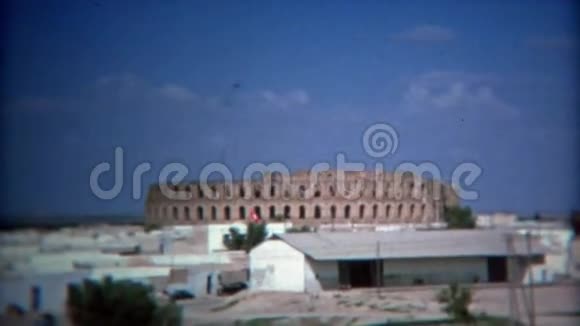 图尼斯图尼西亚1972年罗马般的拼贴废墟旅游成就的主题遗址视频的预览图