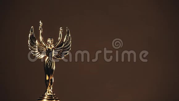 黄金女性雕像拍摄黑暗背景视频的预览图