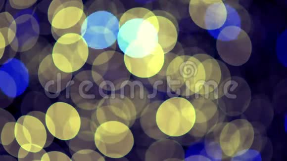黄色和蓝色的圣诞灯视频的预览图
