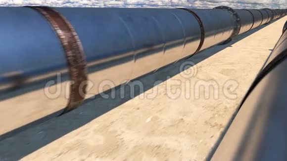 沙漠中的2根油管环路视频的预览图