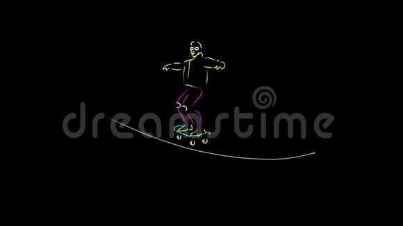 滑板运动激光动画手绘3d视频的预览图