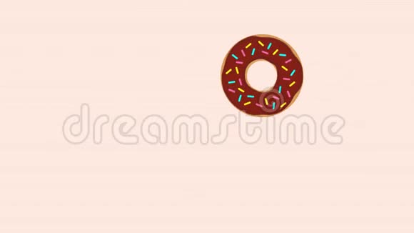 五颜六色美味的滚动甜甜圈和不同的洒视频的预览图