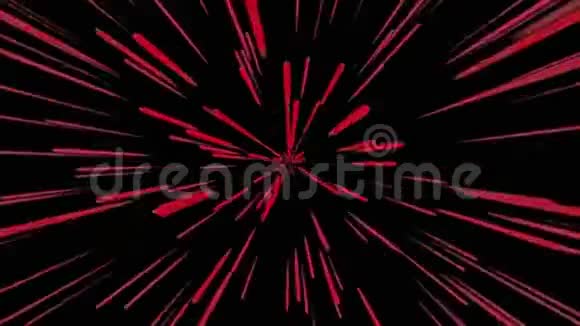 抽象宇宙背景4k红色霓虹灯发光的光线和线条在运动循环动画视频的预览图