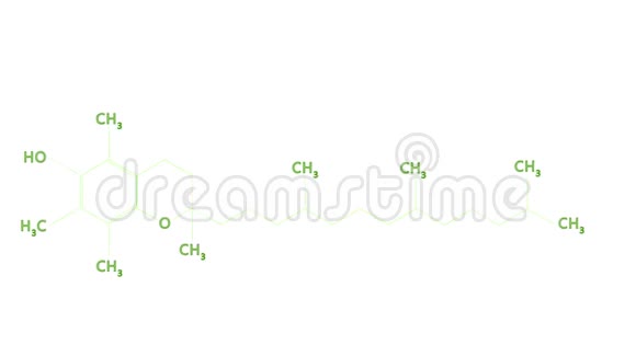 维生素E的动画分子结构视频的预览图