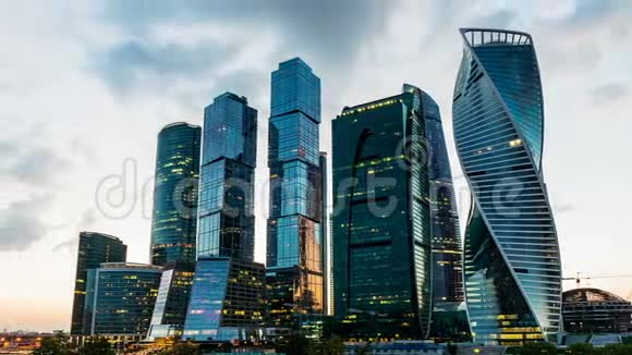 俄罗斯莫斯科国际商务中心的风景游览时间视频的预览图