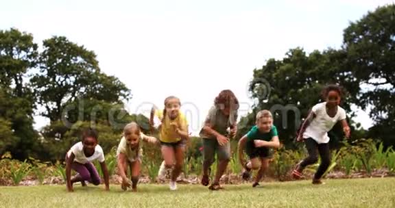 孩子们在公园里比赛视频的预览图