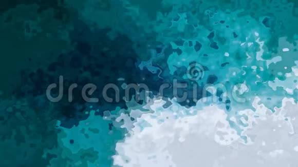 动画彩色彩色彩色背景无缝环视频水彩画效果彩色海洋茶蓝绿色视频的预览图