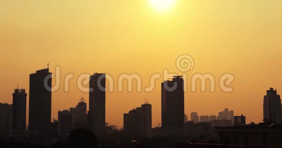日落时分停止雅加达城市风光视频的预览图