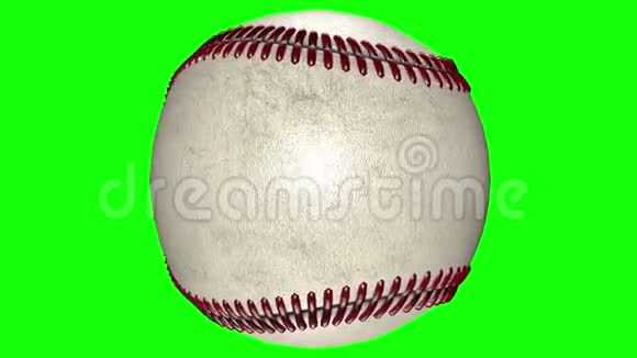3D动画棒球球在透明背景中间旋转视频的预览图