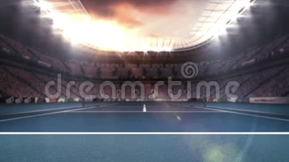 数字生成的网球场视频视频的预览图