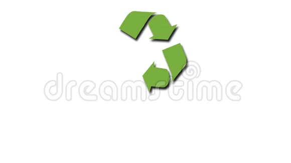 带有绿色标语的动画回收标志绿色视频的预览图