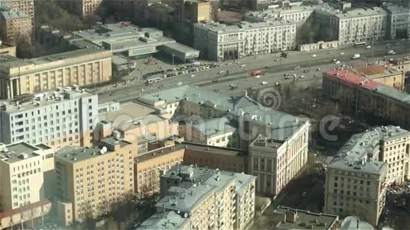 莫斯科市区交通俯视图视频的预览图