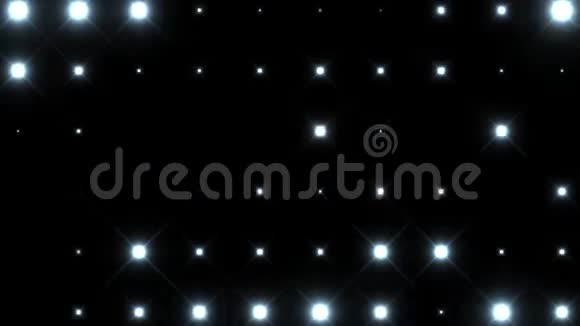 动画迪斯科面板与灯闪烁白光黑色背景视频的预览图
