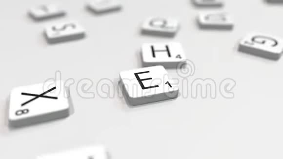 用拼字字母瓷砖制作ESSEN城市名称编辑3D动画视频的预览图