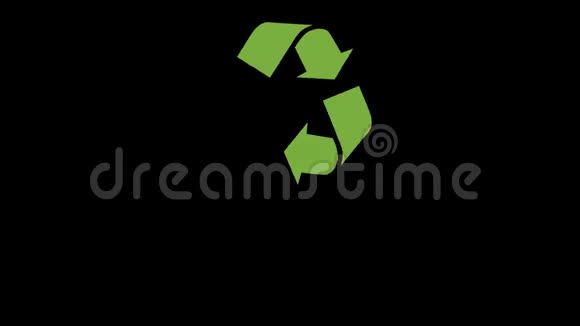带有绿色标语的动画回收标志回收视频的预览图