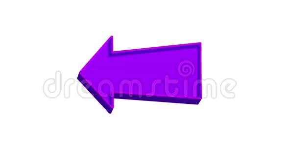 动画紫色箭头指向白色背景上的左边装载视频的预览图