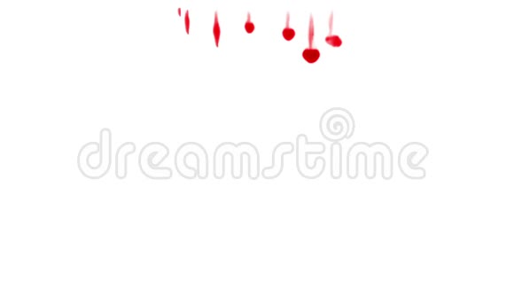 白色背景上的红色墨水3D渲染与卢马哑光许多墨水注射9视频的预览图
