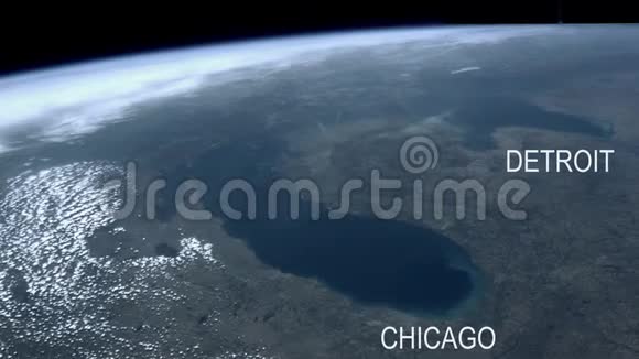 从太空中看到芝加哥和底特律美国宇航局提供的一些元素视频的预览图