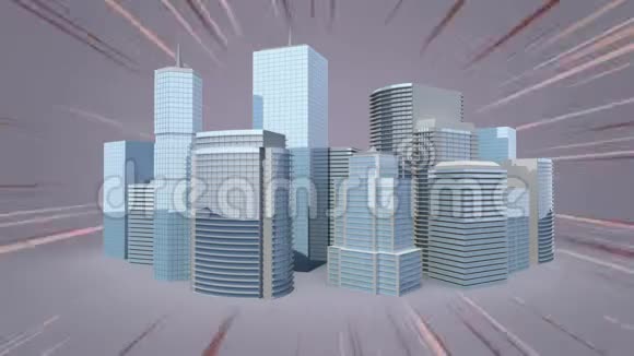 有辐射圈的动画城市视频的预览图