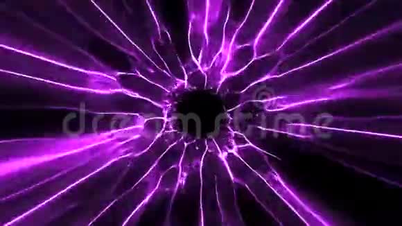 紫色黑洞能量隧道内部标志循环背景视频的预览图