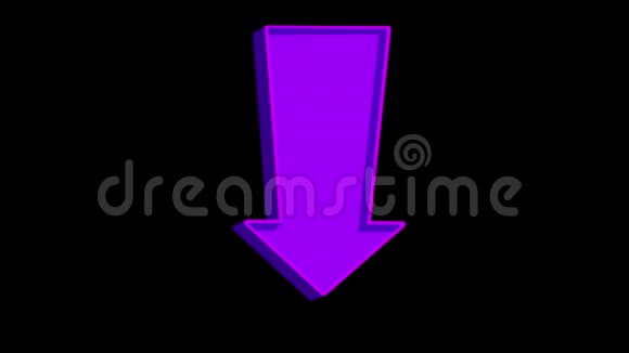 动画紫色箭头指向黑色背景装载视频的预览图