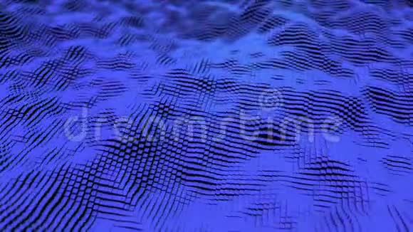 运动设计抽象背景蓝色波浪纹理顶部视图无缝循环动画波状体积视频的预览图