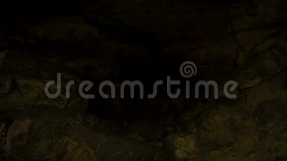 地下研究人员在地下隧道中攀爬穿过石块堵塞视频的预览图
