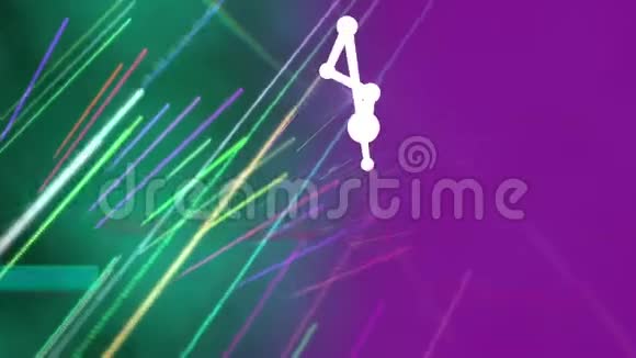 与移动的彩色激光背景相连接的亮点视频的预览图