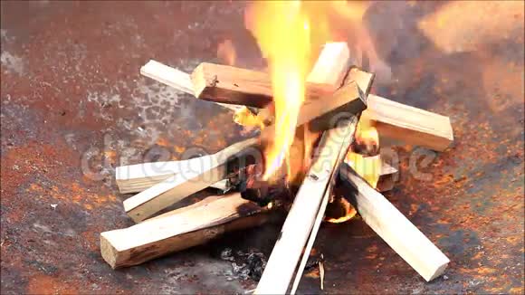 燃烧起火木营火视频的预览图