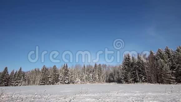 来自俄罗斯的冬季乡村景观视频的预览图