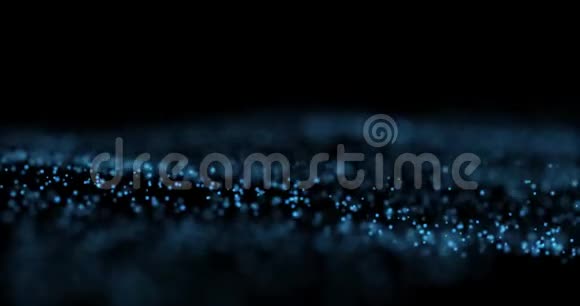 抽象的蓝色挥舞着发光的点视频的预览图