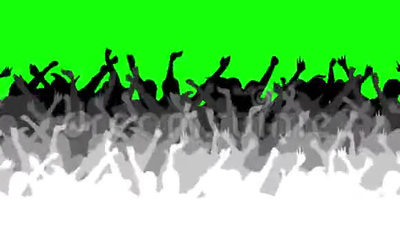 人群欢呼的绿屏视频视频的预览图