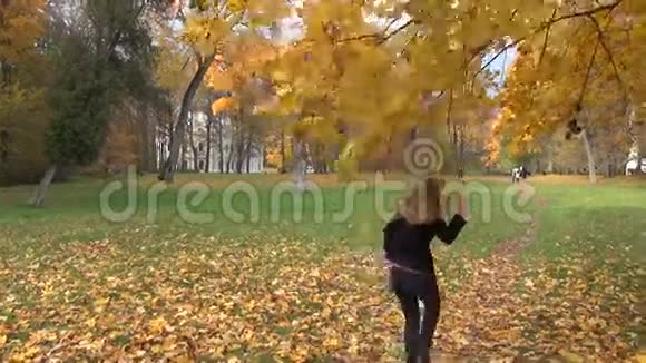 女子摇秋树视频的预览图