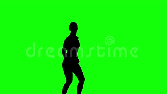 女性在绿色屏幕上健身剪影视频的预览图