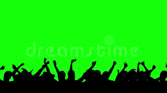 人群欢呼的绿屏视频视频的预览图