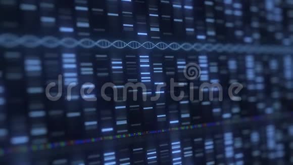 DNA分析医疗软件运行现代医学或遗传学相关的循环三维动画视频的预览图