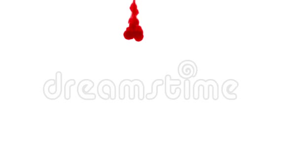 白色背景上的红色墨水3D渲染与卢马哑光6视频的预览图
